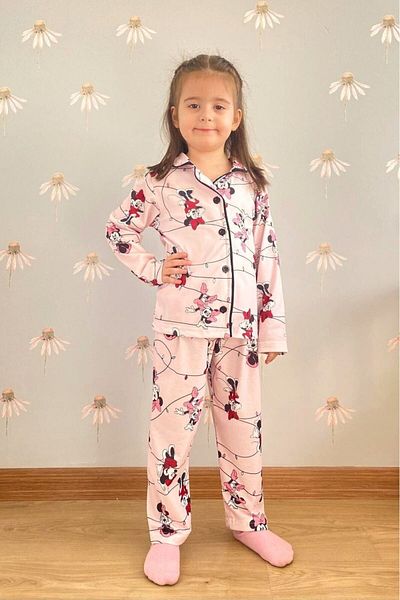 MAXI DRY Minnie Mouse Patterned Pajamas Set for Girls 3-14 Years