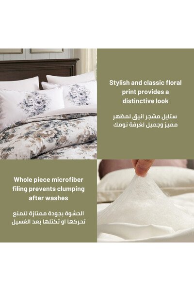 Donetella Printed Bedding Comforter Set, 4 Pcs Single Size Fits 170x230 Cms 350 GSM Filling