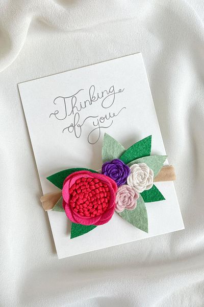 Le Mabelle Fuchsia Flower Patterned Garden Felt Hair Band