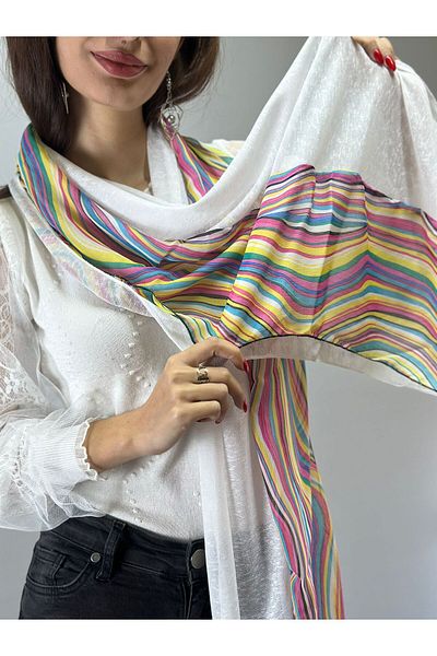 Gönülden Tasarım DESIGN CULORI CURCUBEU EșARFĂ FEMEI 170X40 CM