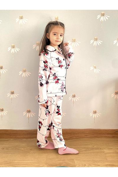 MAXI DRY Minnie Mouse Patterned Pajamas Set for Girls 3-14 Years