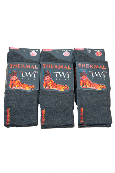 REMSA 40-44 Unisex Winter Thermal Socket Socket - Πακέτο 3 ανθρακί TWİ-01