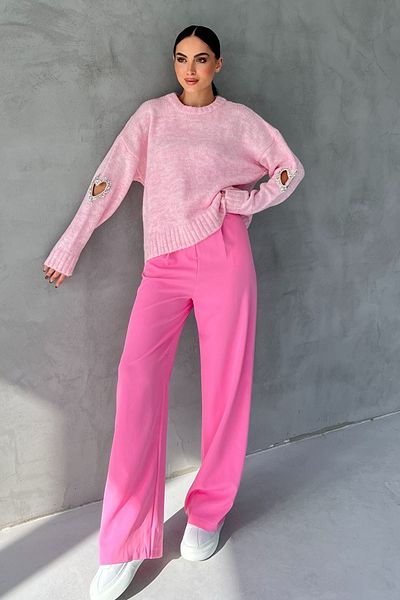 Seda Yalçın Atelier Pink Back Pocket Detailed Palazzo Trousers
