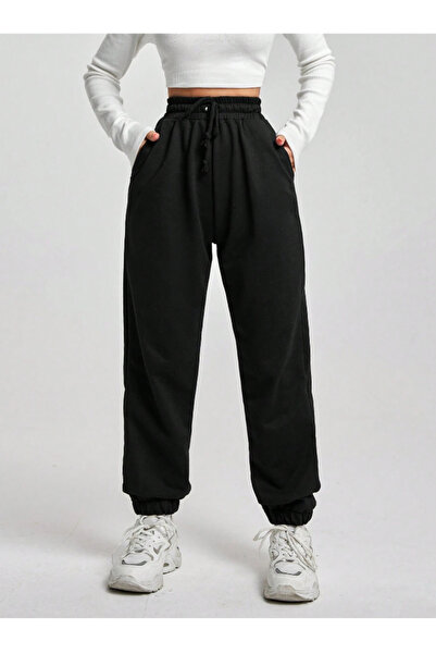 yx yustex sport Μαύρο Γυναικείο Παντελόνι Jogger - Casual και Άνετο