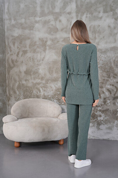 Miss Dünya Lissa طقم تونيك شتوي بتفاصيل مكشكشة وجيب من القماش للحوامل والحوامل