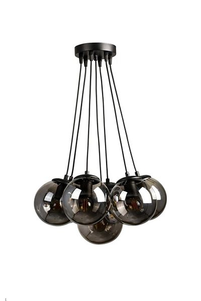 VENON 7-Piece Black Case Smoked Glop Glass Pendant Lamp Chandelier Sport Chandelier Room Chandelier