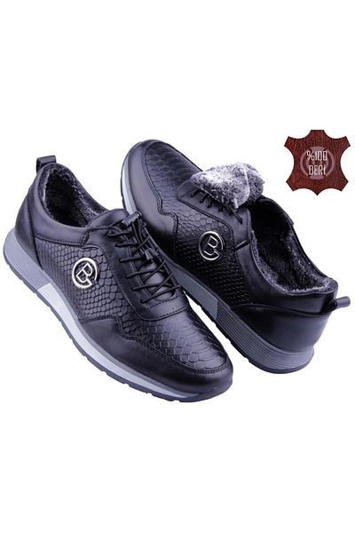 DETECTOR Genuine Leather Cold Resistant Furry Orthopedic Stylish Casual Men's Shoes