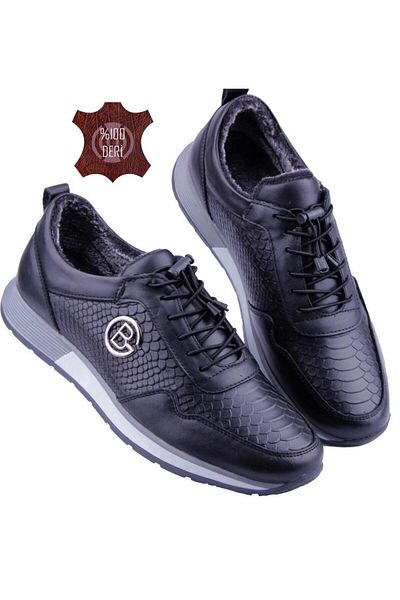 DETECTOR Genuine Leather Cold Resistant Furry Orthopedic Stylish Casual Men's Shoes
