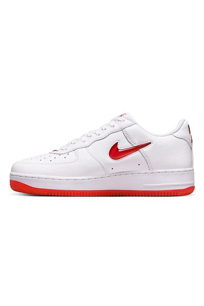 Nike Air Force 1 Low Retro Leather Sneaker Genuine Leather Men's Casual Sports Shoes White Red
