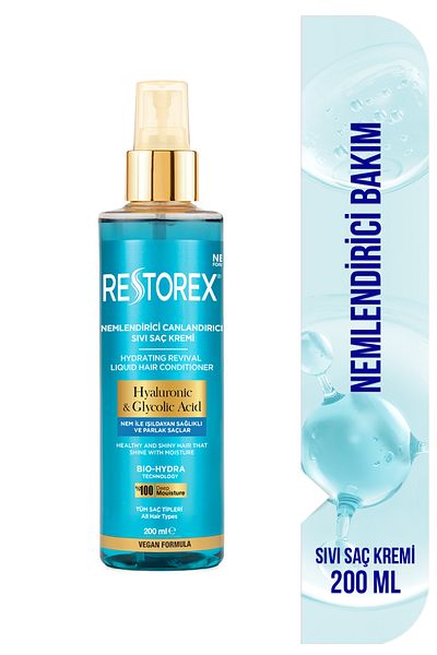 Restorex Moisturizing Care Liquid Conditioner 200ml - Hyaluronic Acid and Glycolic Acid