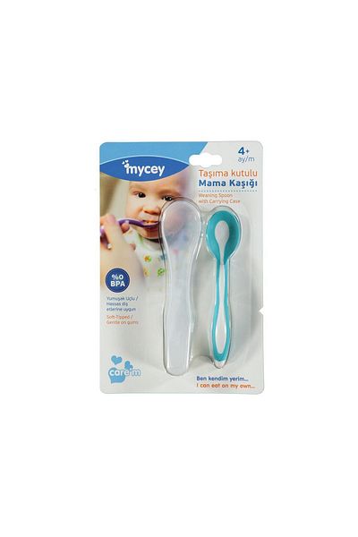 mycey Turquoise Feeding Spoon - with Carrying Box