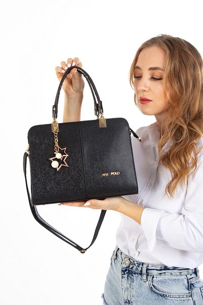 Adelina Bags Γυναικεία μαύρη τσάντα χειρός και ώμου