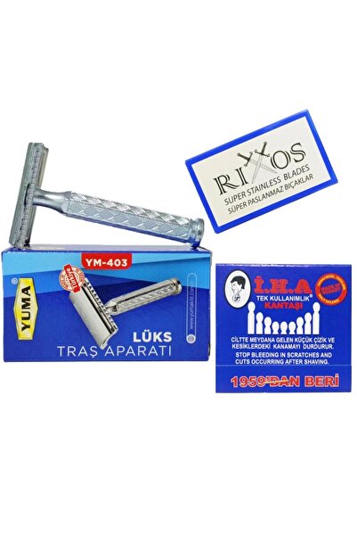 Yuma Jiletli Tıraş Makinesi, Tıraş Aparatı, Jilet Takılabilir Tıraş Aleti, 5'li Jilet ve Kantaşı Seti