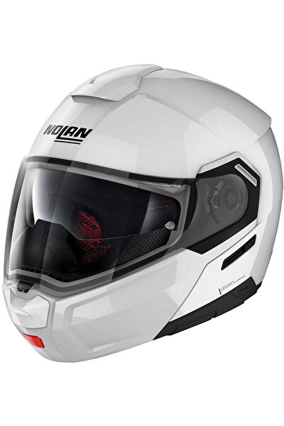 Nolan N90.3 Classic N-Com Çeneden Açılır Kask 005 (Beyaz)