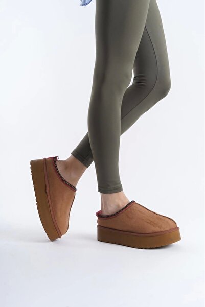 Broow Dámské hnědé mini kozačky na silném podpatku