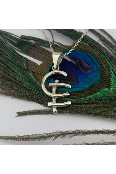 BUTİK GÜMÜŞ 925 Ayar Gümüş Çubuk Çift Harfli Kolye ( BG-KLY-868 )