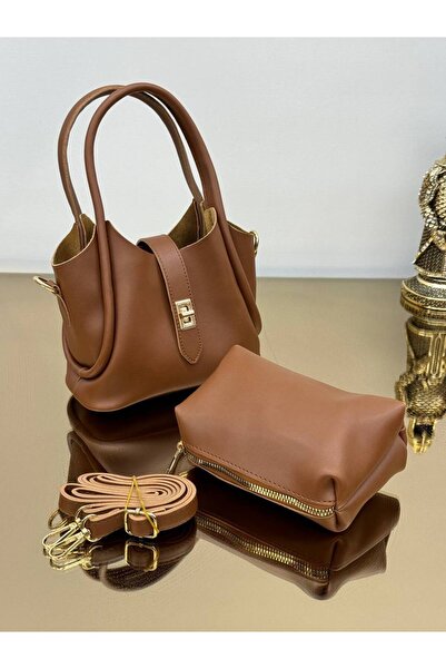 YOGII موديل دينا - حقيبة يد وكتف نسائية من الجلد عالي الجودة مع حزام قابل للت...