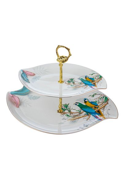 Dania Porcelain 2-tier cake and dessert stand with an attractive design