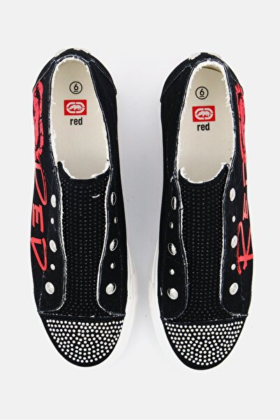 Marc Ecko Women Poppy Brand Logo Slip On Casual Sneaker Shoes, Black Combo