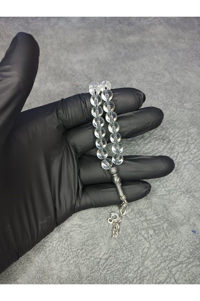 Mos Tespih Transparent Glass Natural Stone Rosary