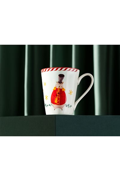 Madame Coco Espoir Grand New Bone China Mug - White/Red - 260 ml