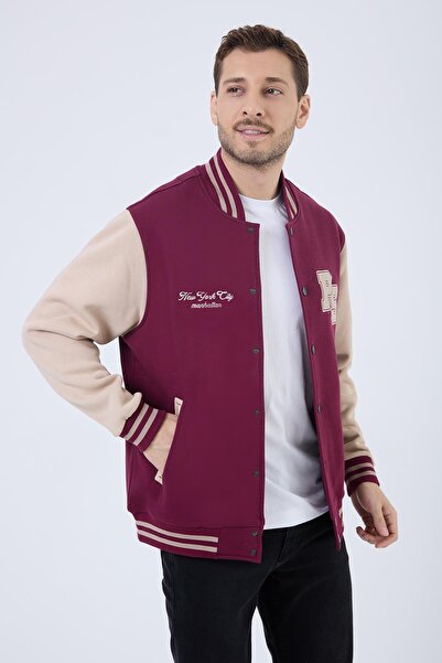 Polo State Ανδρικό Basic 3 Υφασμάτων Μακρύ Τσέπη Κόκκινο College Σακάκι