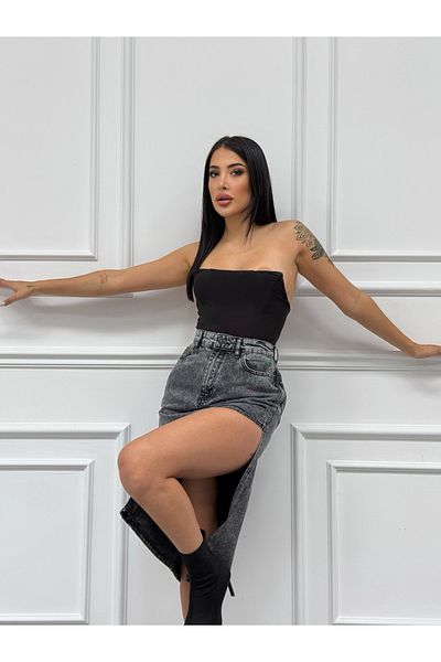 XBELLA DENİM FUSTA CU FATACU
