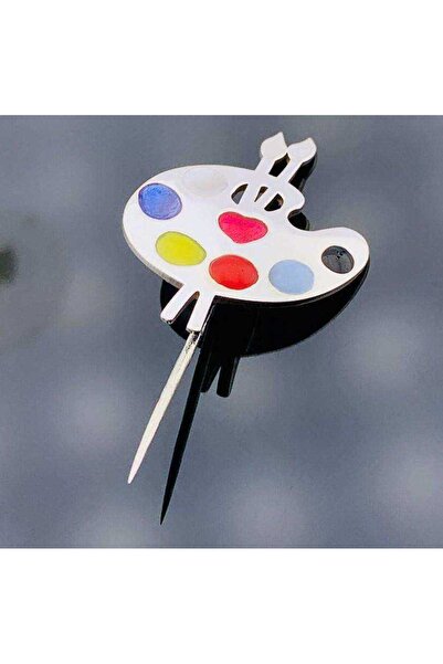 BUTİK GÜMÜŞ 925 Ayar, Mineli, Renkli, El Işçiliği, Resim Öğretmeni, Palet, Re...