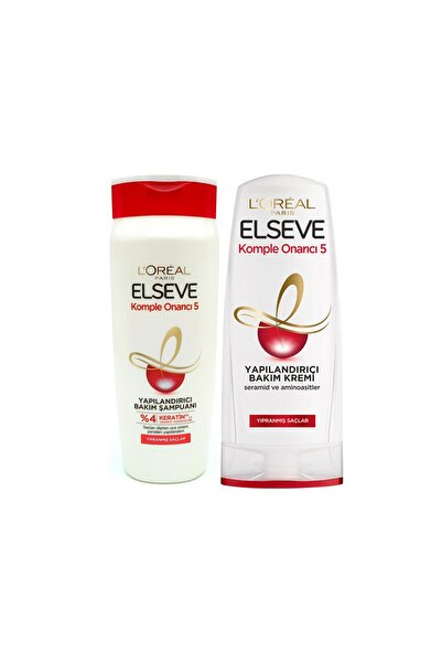 L'Oreal Paris Elseve Komple Onarıcı 5 Şampuan 375 ml + Saç Kremi 375 ml