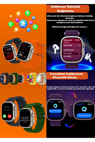 Bunnys Xiaomi Redmi 10X Uyumlu Akıllı Saat Watch ULTRA2 49MM Kordon Hediyeli - Son Versiyon