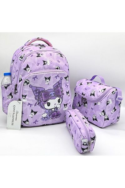 Bevitton Lilac Character Patterned Pen Holder Nutrition Girl's Primary School Bag Suit Primary School Bag