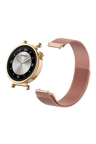 Huawei Watch Gt4 / Gt5 / Gt6 41mm Uyumlu Mıknatıslı Milanes Örgü Hasır Metal ...