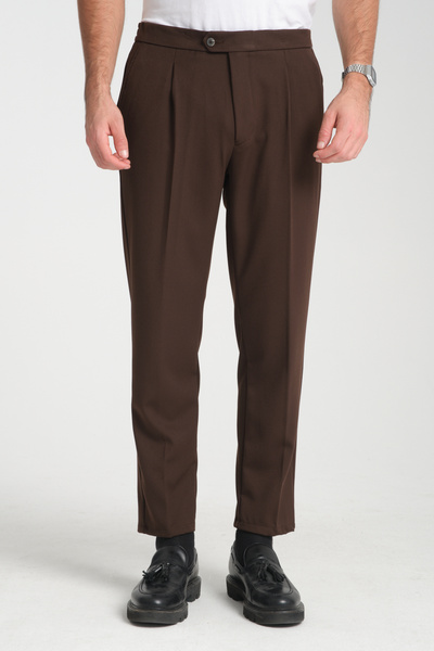 Frappoli Men's Elastic Waist Thick Stamp Look Casual Pants