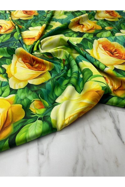 ipekkumaş Gül Desen Elbiselik Gömleklik Tivil Saten Kumaş ÜRÜNÜMÜZ ADET OLARA...