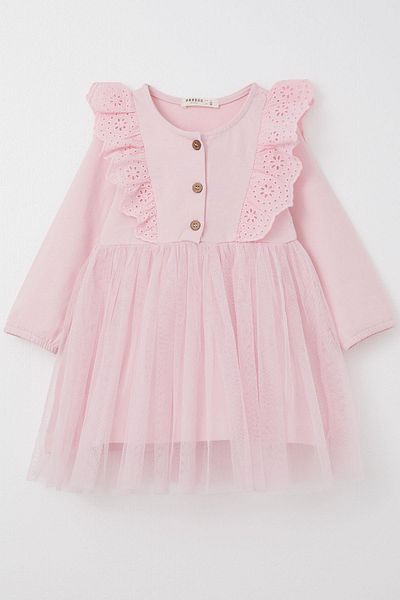 Breeze Girl's Long Sleeve Dress Tulle Laced 1.5-5 Years, Pink
