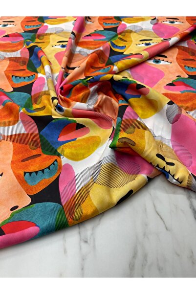 ipekkumaş قميص ملابس بنمط الوجه من قماش تيفيل الساتان يباع بالقطعة 1 قطعة 1 متر