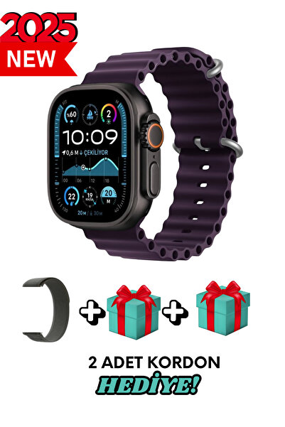 Bunnys Xiaomi Redmi 10X Uyumlu Akıllı Saat Watch ULTRA2 49MM Kordon Hediyeli - Son Versiyon