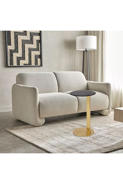 Areka Silver Service Table With Granite Surface