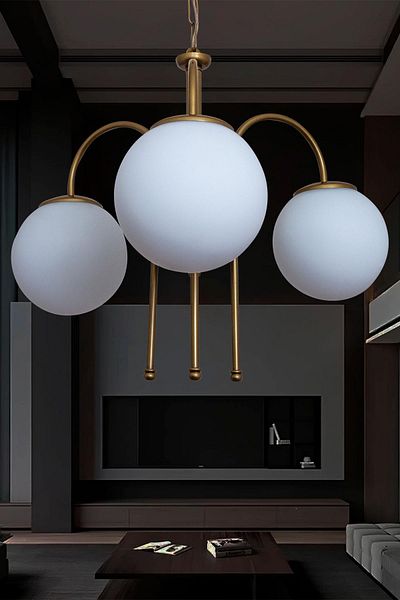 D-light Walking Stick 3-Piece Chandelier White