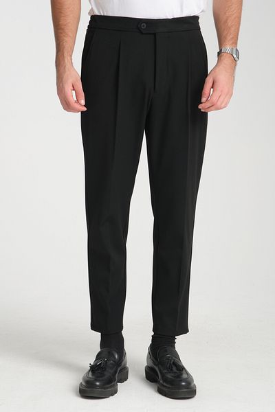 Frappoli Men's Elastic Waist Thick Stamp Look Casual Pants