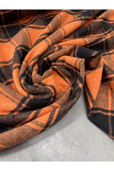 ipekkumaş Turuncu Ekose Oduncu Desen Elbiselik Gömleklik Kumaş Ürünümüz Adet Olarak Satılır 1 Adet 1 Metre