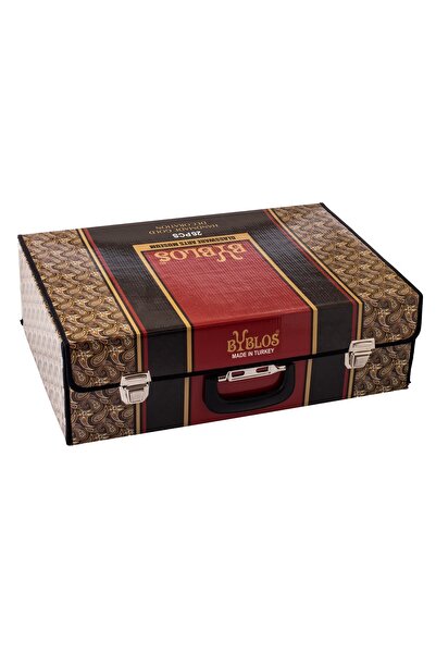 Byblos Turkish tea & coffee set, 25 pcs, 6 tea cups 6 tea saucers 6 coffee cups 6 spoon 1 sugar spoon