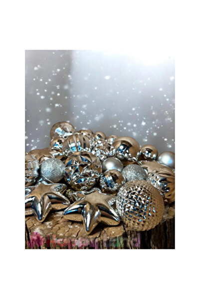 Pairla 30 bucăți Cici Ball Argintiu Ornament de Crăciun de Anul Nou Set de or...