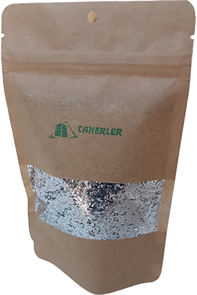 CANERLER Kozmetik Glitter Gümüş Iri Toz Sim 1 Mm Altıgen.75 gr paket.Nail Art, Makyaj Uyumlu