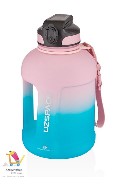 Uzspace 1700 ml Pipetli Large Size Motivational Water Bottle - Double Color