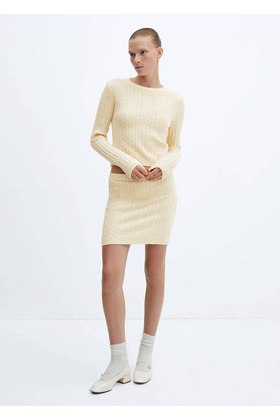 MANGO Woman Fustă mini împletită cu cablu