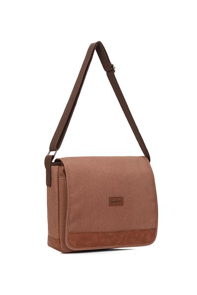 Newish Polo Мъжка чанта през рамо и кръста от плат, кафява, от плат