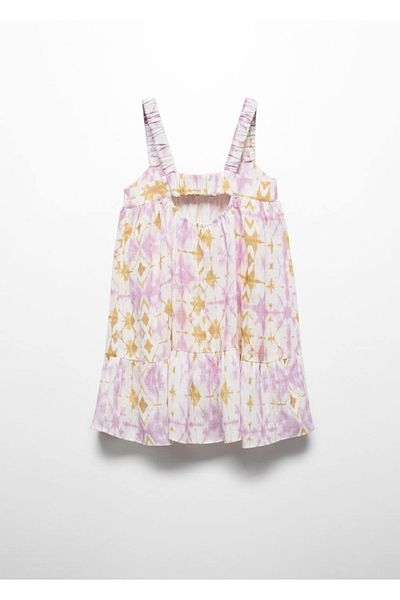 MANGO Kids Βαμβακερό φόρεμα με στάμπα