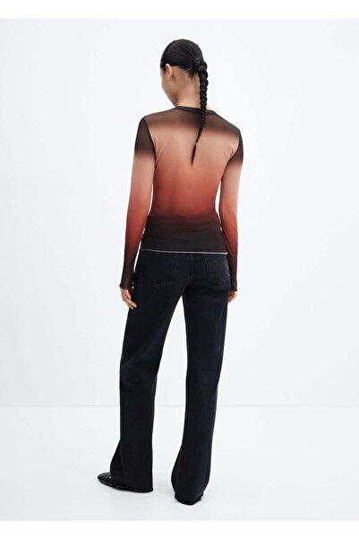 MANGO Woman Gradient Gather Detailed T-Shirt