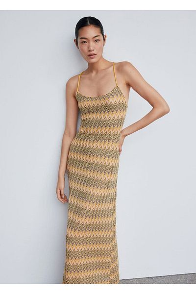MANGO Woman Geometric texture dress